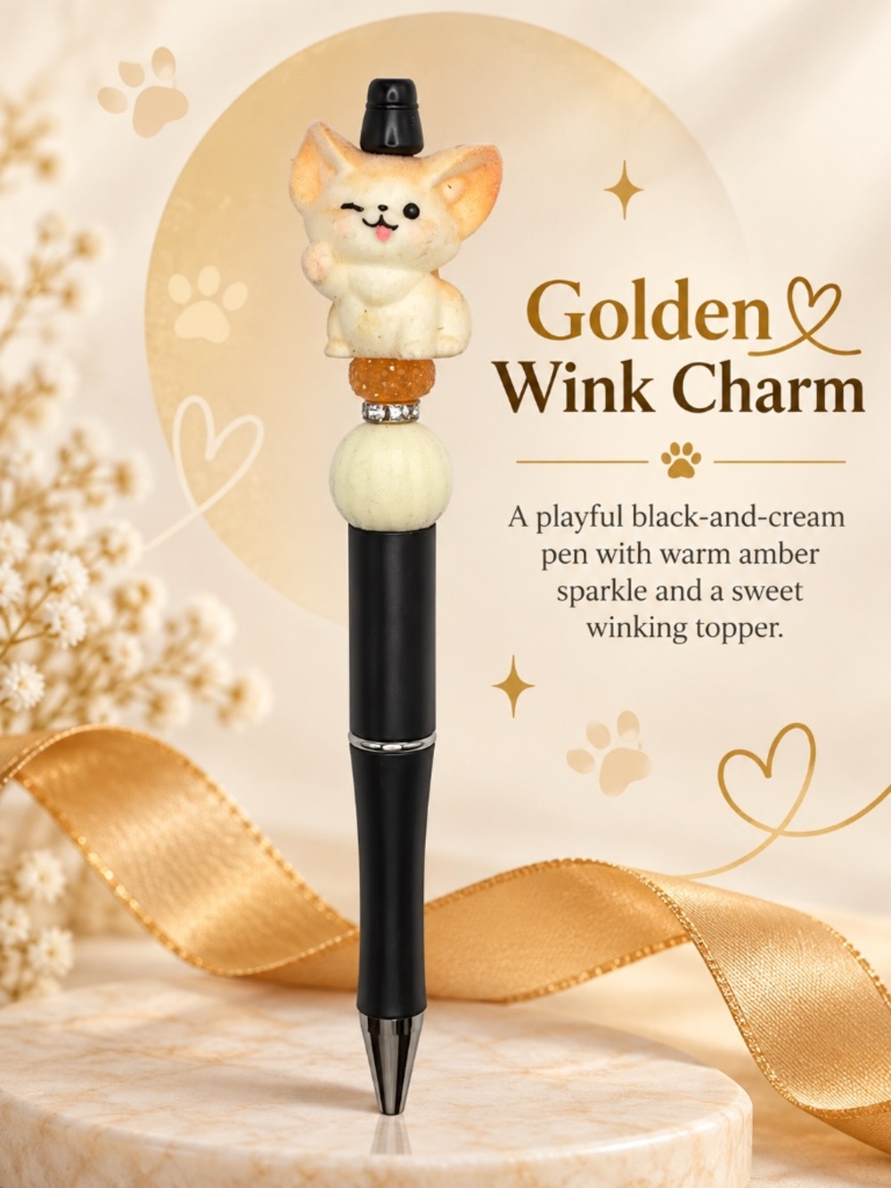 Golden Wink charm Pen